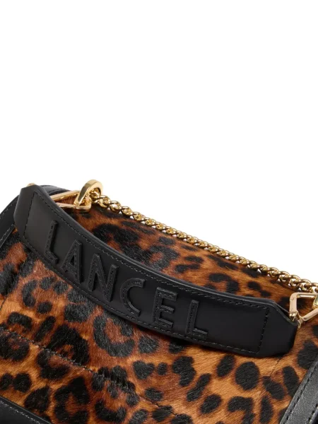 Geantă Lancel cu imagine cu model leopard negru