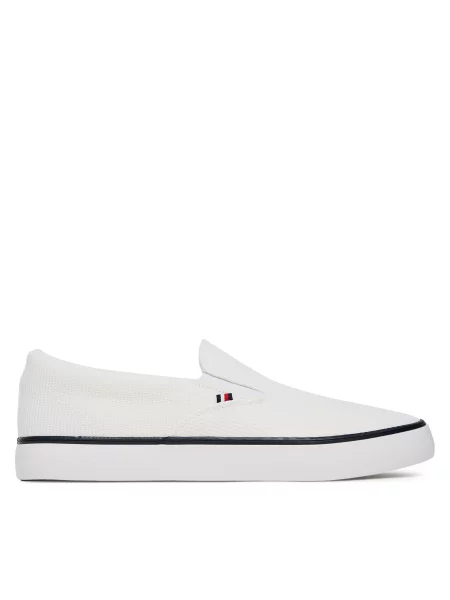 Tenis superge Tommy Hilfiger Th Hi Vulc Core Low Ii Slipon bela