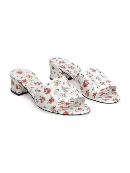 Klapki Dolce And Gabbana skórzane z nadrukiem