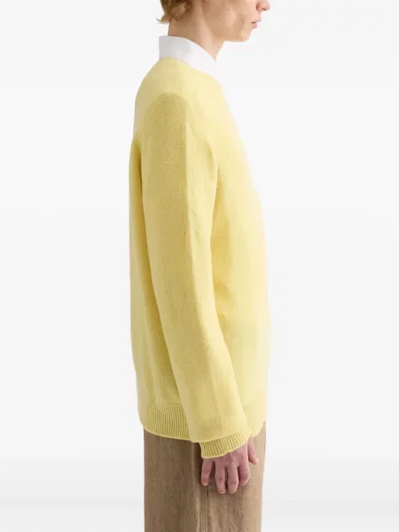 Pulover Jil Sander cu decolteu rotund galben