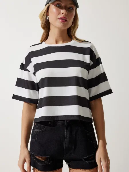 Happiness İstanbul Majica črna bela