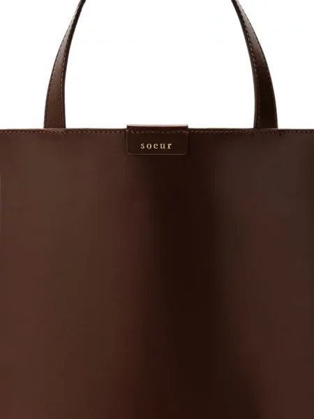Bőr shopper táska Soeur autogrammal barna