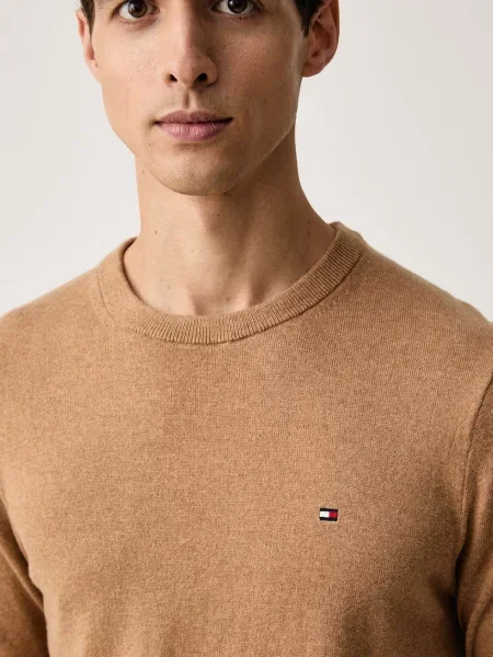 Tommy Hilfiger пуловер мъжки с добавен кашмир бежово