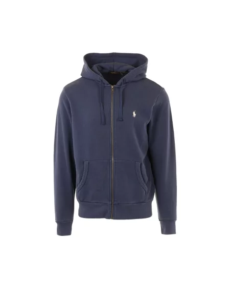 Bluza z kapturem Polo Ralph Lauren z kapturem z długim rękawem niebieska