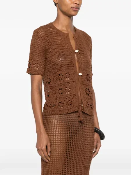 Cardigan Terry Puesto tricotate maro