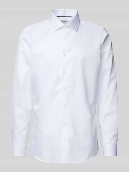 Koszula biznesowa o kroju slim fit z kołnierzykiem typu kent Olymp Level 5 biała