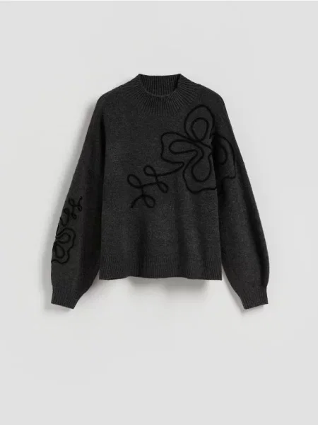 Reserved Pulover oversized gri-închis gri