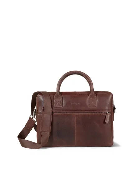 Torba na laptopa Howard London skórzana brązowa