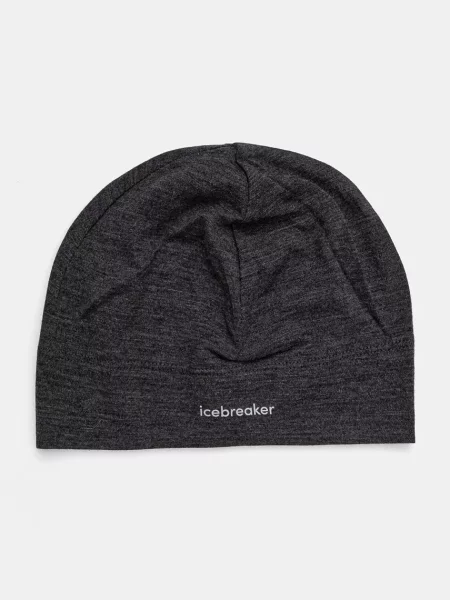 Icebreaker czapka Merino Oasis szary z cienkiej dzianiny wełniana