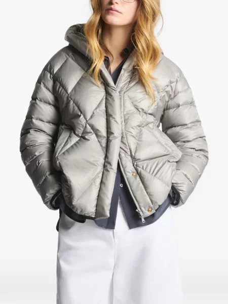 Geacă Fay cu glugă cu model argyle gri