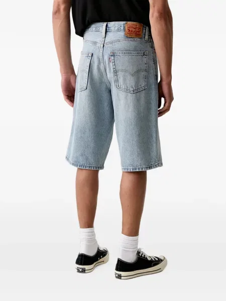 Decupat pantaloni scurți din denim Levi's® zdrențuiți cu talie înaltă albastru