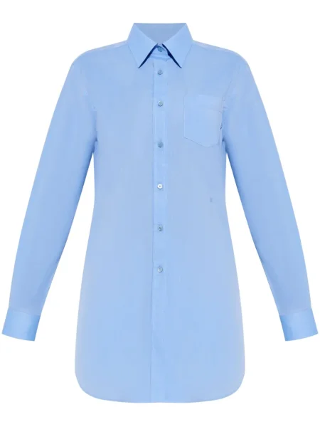 Rochie tip cămașă Moschino cu broderie de costum albastru