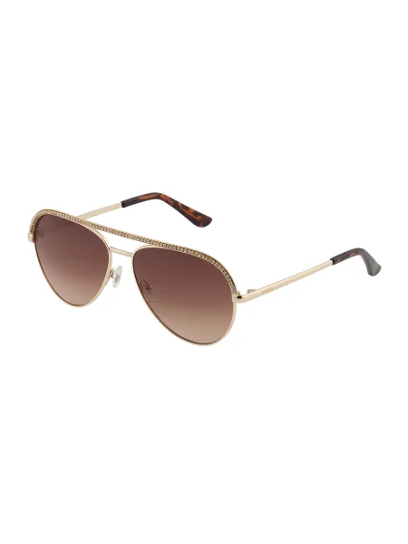 GUESS Ochelari de soare maro coniac / auriu negru