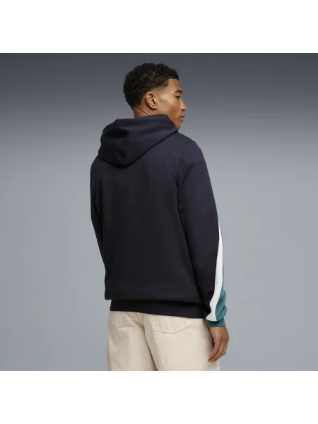 PUMA bluza z kapturem Essentials z blokami kolorów Odzież S niebieski