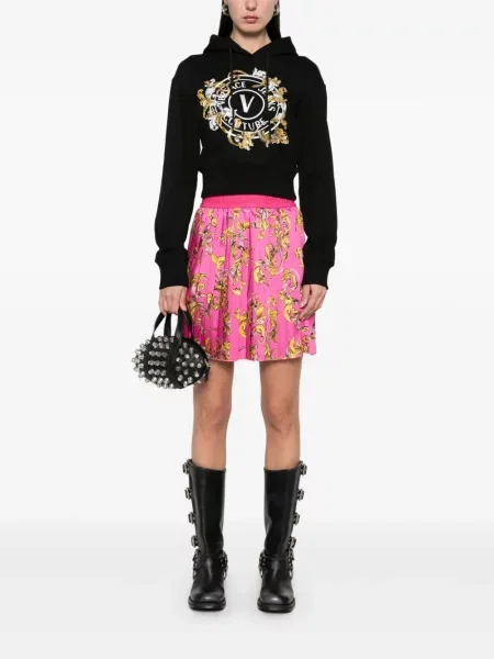 Hanorac cu glugă Versace Jeans Couture cu imagine negru