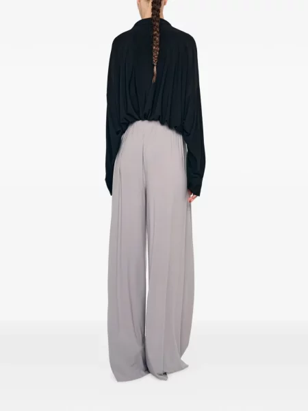 Pantaloni Norma Kamali plisate gri