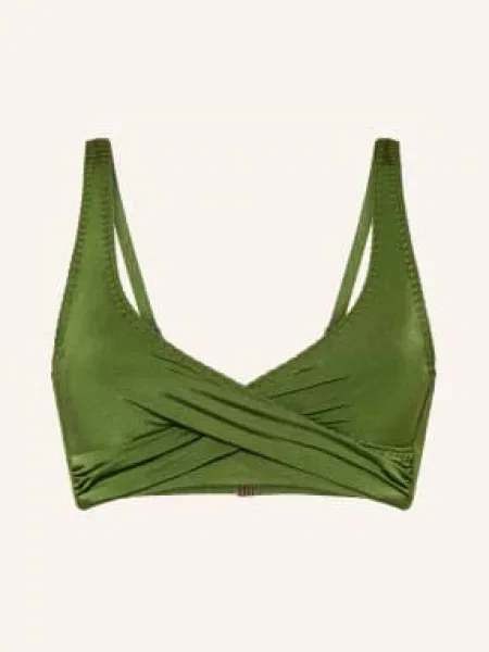 Watercult Bustier Bikiny Crafted Essentials S Překříženým Výstřihem olivová