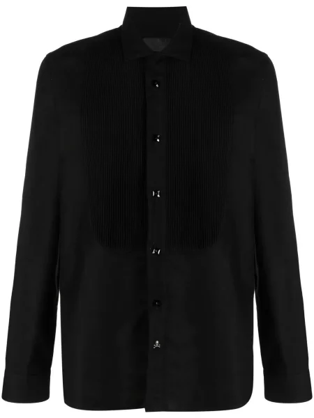 Cămașă Philipp Plein plisată negru