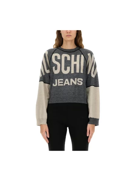 Sweter Moschino wełniany z logo