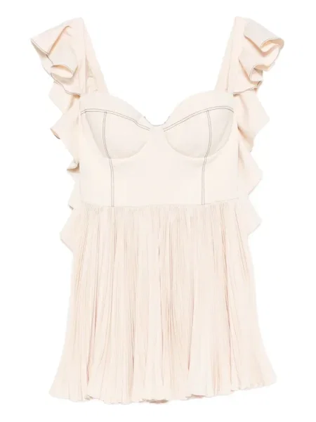 Sukienka mini Parlor z falbankami plisowana garniturowa