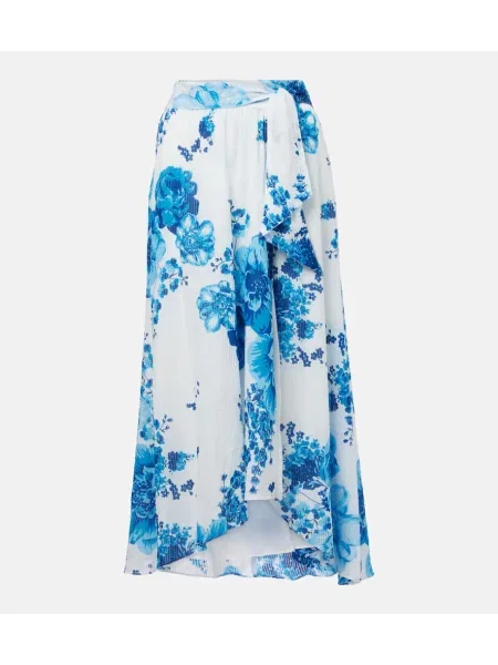 Maksi spódnica maxi Poupette St Barth w kwiatki niebieska