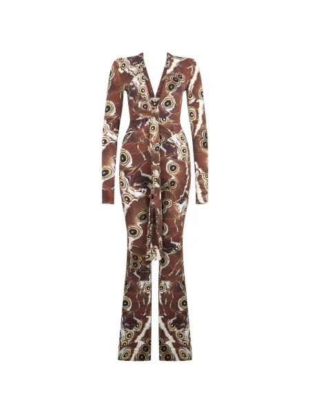 Salopetă Roberto Cavalli cu imagine evazată maro