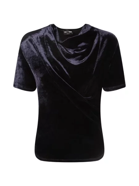 Tricou Giorgio Armani de catifea drapate albastru