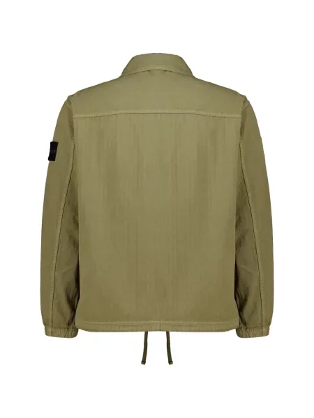 Cămașă Stone Island cu model herringbone cu strasuri verde