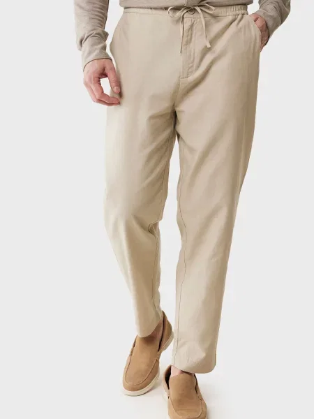 Льняные брюки Mexx бежевые