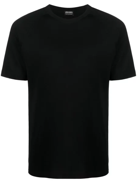 Tricou Zegna de lână scurt negru