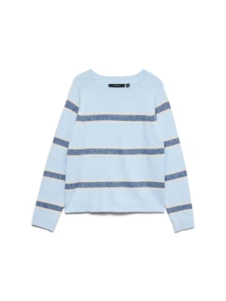 VERO MODA Pulover albastru / albastru deschis / deschis gri
