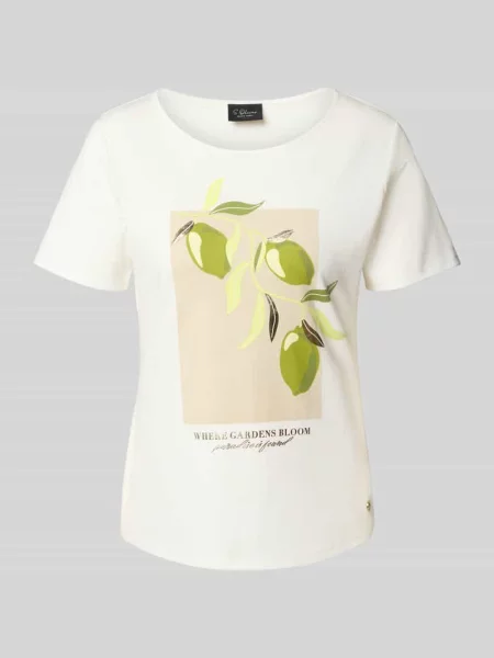 T-shirt o kroju regular fit z czystej bawełny S.oliver Black Label biała