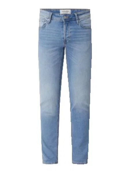 Jeansy o kroju slim fit z dodatkiem streczu model ‘Glenn’ Jack & Jones niebieskie