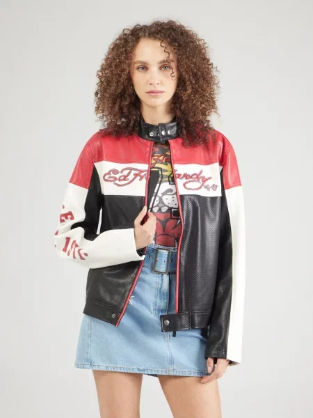 Ed Hardy Prijelazna jakna crvena / crna bijela