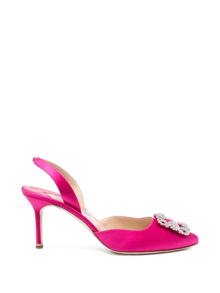 Pantofi cu toc Manolo Blahnik cu cataramă roz