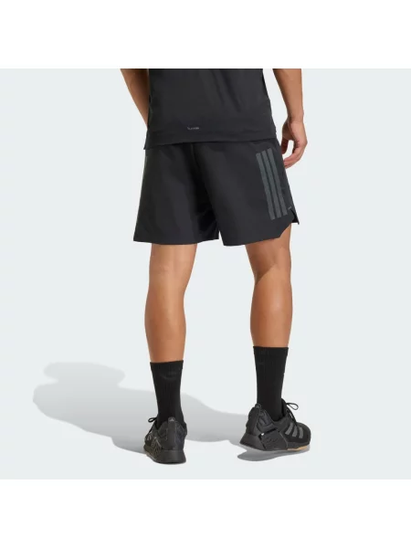 Pruhované sportovní kraťasy Adidas černé