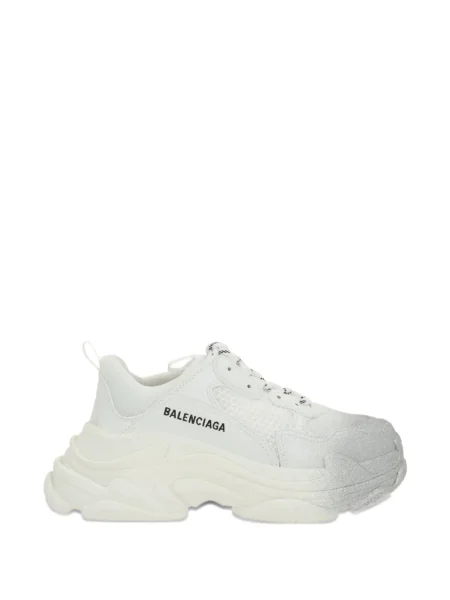 Маратонки Balenciaga Triple S с връзки с дантела бяло