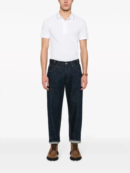 Tricou polo Boss cu broderie alb