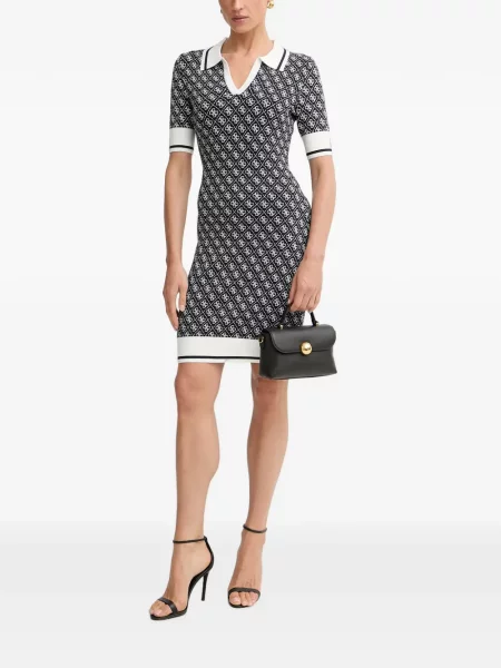 Rochie mini Guess cu autograf albastru