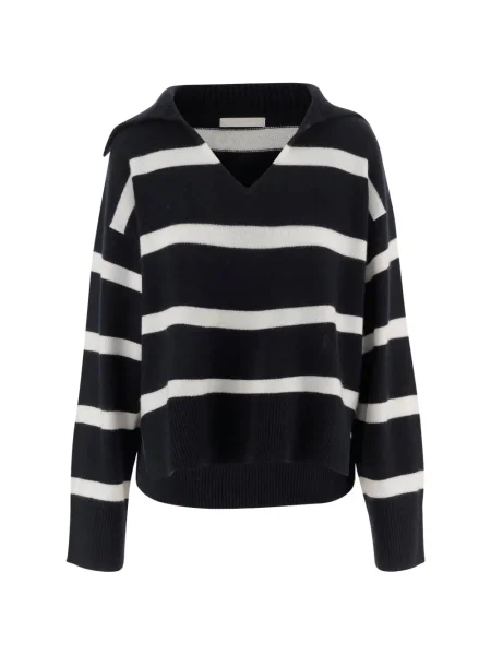 Pulover Allude cu dungi cu decolteu în V albastru