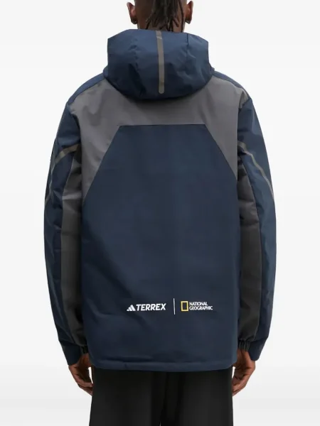Tricou Adidas cu dungi cu broderie albastru