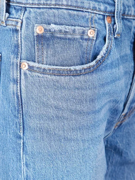 Cropp blugi drepți Levi's® zdrențuiți cu 5 buzunare albastru