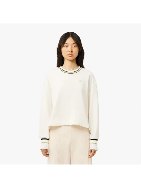 Lacoste Francuska Bluza Polarowa biała