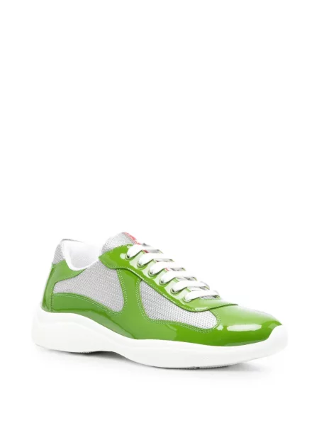 Sneakerși Prada din piele verde