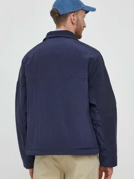 Calvin Klein Átmeneti kabát Crinkle sötétkék
