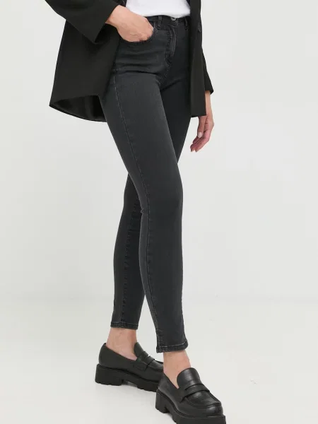 Talia legginsy Patrizia Pepe z niską talią czarne