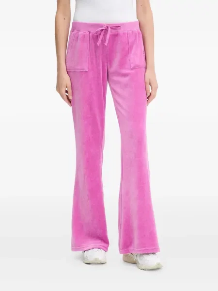 Haftowane spodnie Juicy Couture różowe