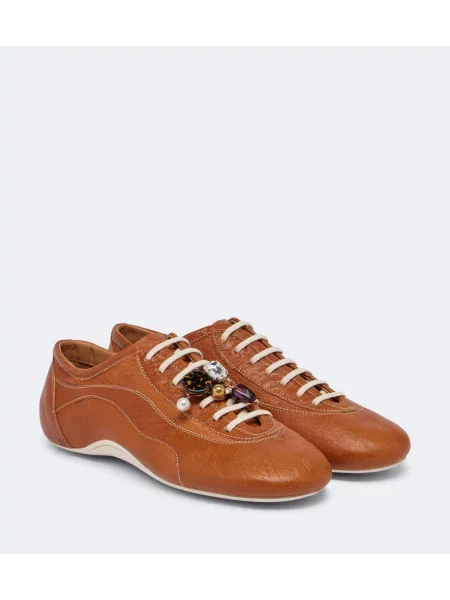 Sneakerși Dries Van Noten din piele maro
