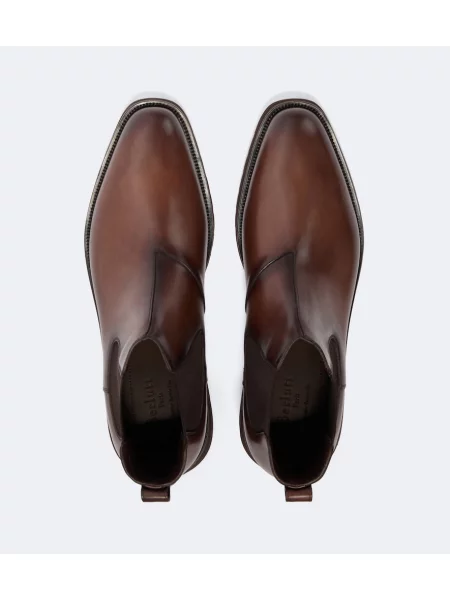 Botine chelsea Berluti din piele maro