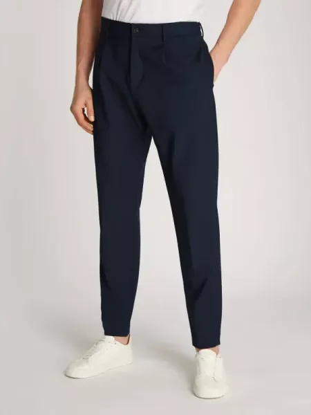 Tommy Hilfiger Gyapjú chino nadrág HARLEM kék